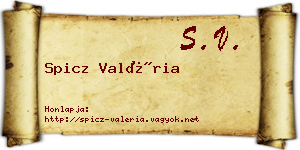 Spicz Valéria névjegykártya